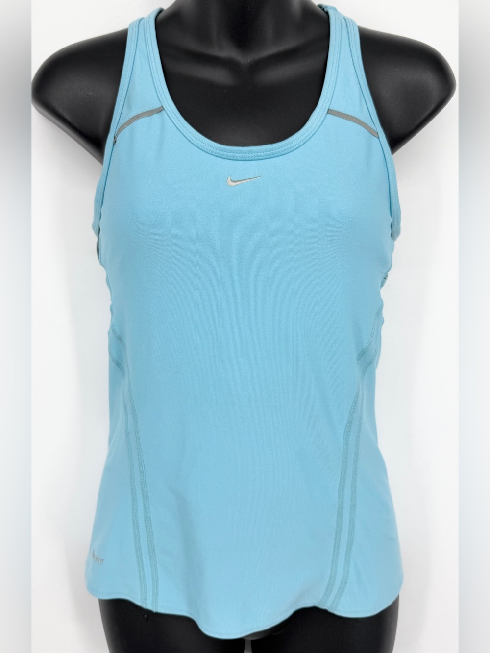 Nike Dri Fit Blue Active Tank Top Womens Small 2000s Racerback Stretch Mesh Back